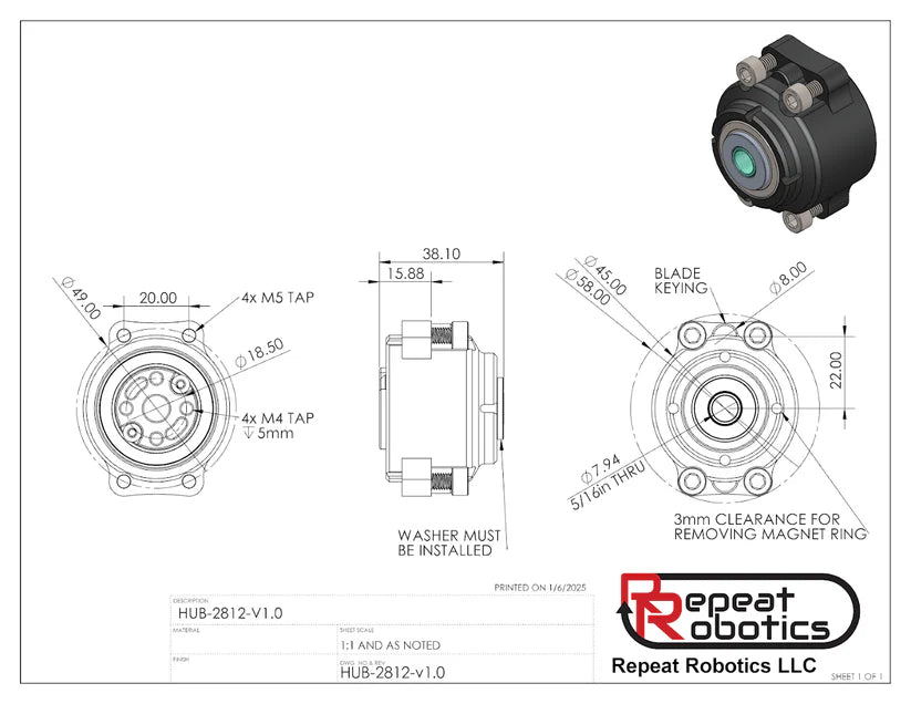 Repeat 2812 Beetleweight Hub Motor 800kv